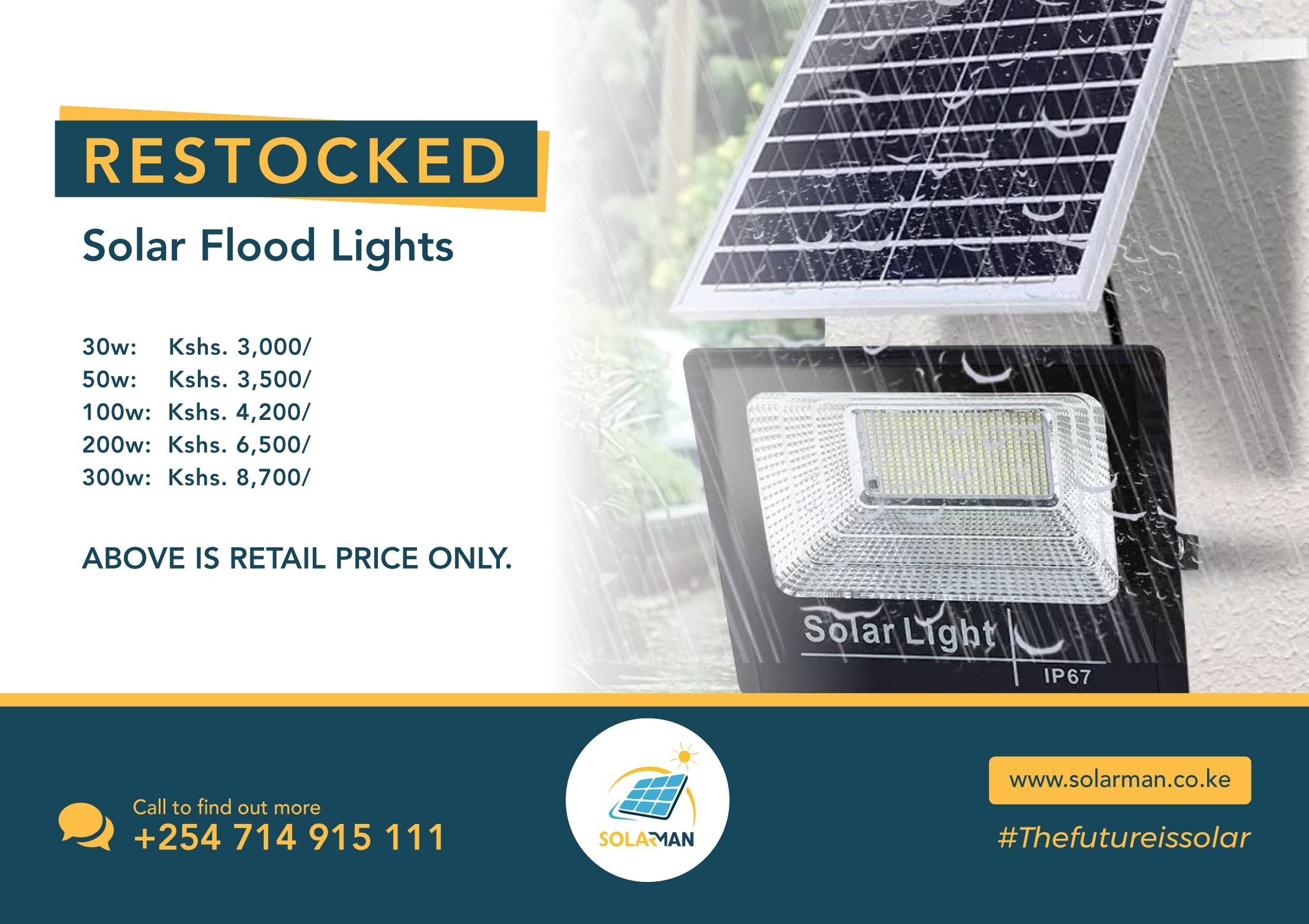 Solar Flood Lights - Solarman Kenya