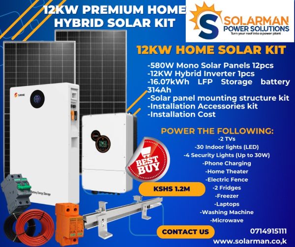 12kW Complete Solar System - solarman.co.ke