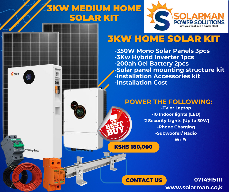 3kWh Solar Kit - solarman.co.ke