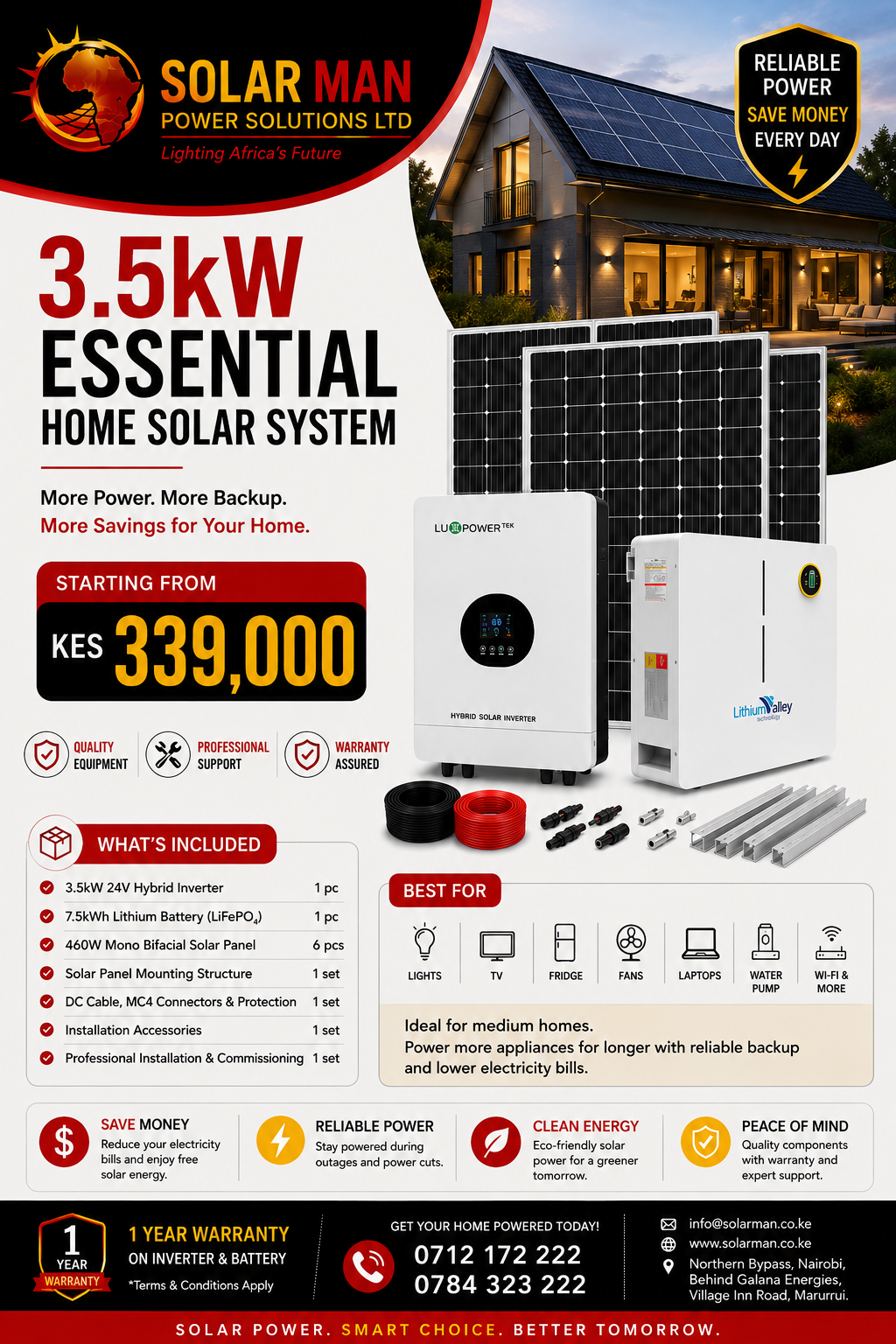 3.5kW Essential Home Solar System