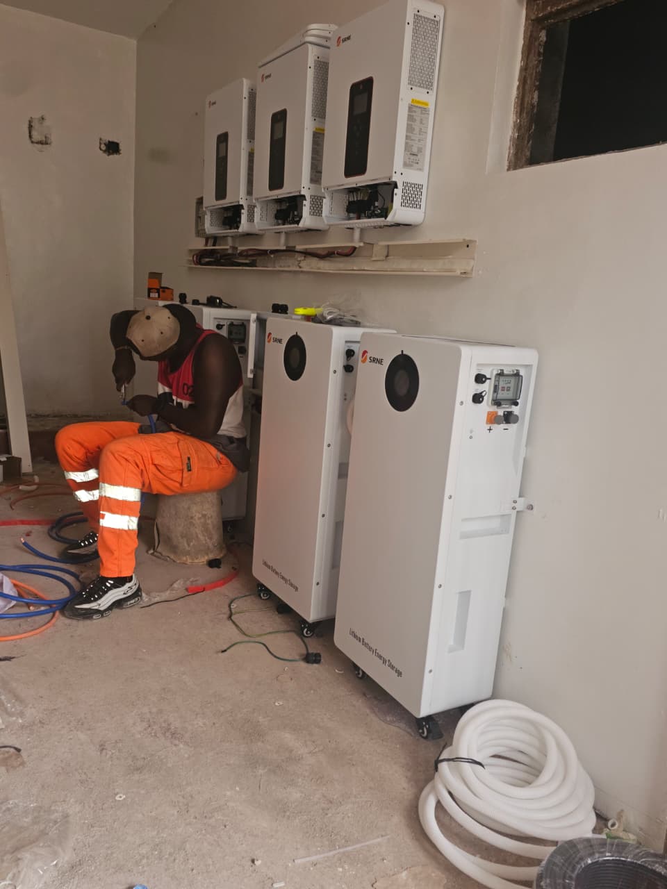 30kW three-phase solar system with 64kWh battery storage and 54 solar panels at a property in Parklands, Nairobi, Kenya.